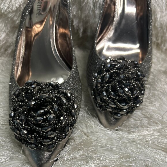 J Renee Metallic/Pewter Pointed Toe Pump 9.5 (Brand New) - Picture 1 of 4